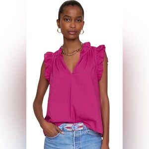 XiRENA Fuchsia Ruffle Blouse